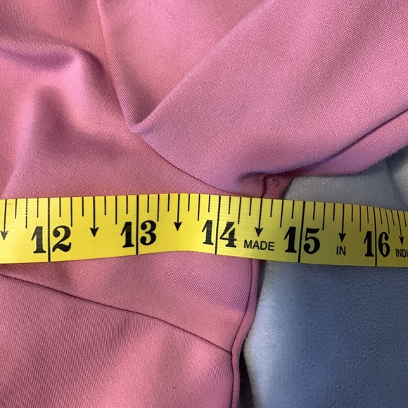 TED BAKER LONDON sherry dusky pink stretch peplum bell sleeve blouse size 0 XS - Picture 11 of 12